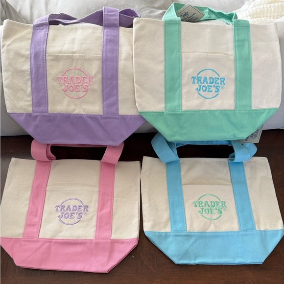 Trader Joe’s Mini Pastel Canvas Tote Bags (Set #2) - Picture 2 of 5